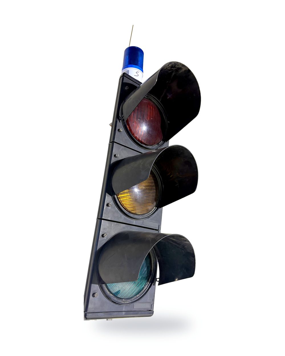 Prototype RespondaBlue verkeerslicht, schuin aanzicht
